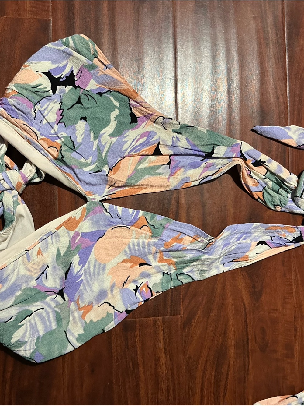 Lulu's Pastel Floral Wide-Leg Pants with Matching Halter Top - Picture 5 of 6
